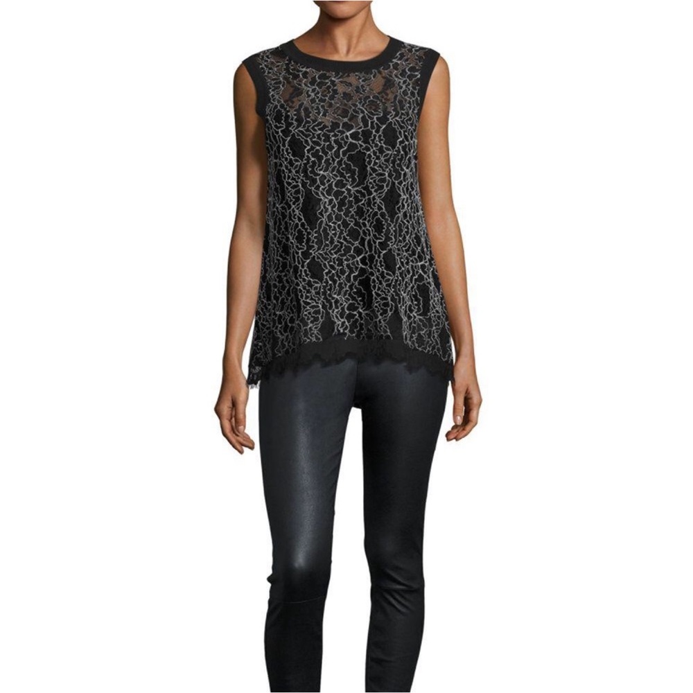 Generation Love Black and White Lace Tank Top